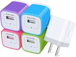 AILKIN USB Charger Wall Plug, Fast Charging Outlet AC Power Adapter Block - Redpepper Cases