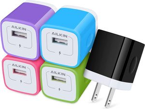 AILKIN USB Charger Wall Plug, Fast Charging Outlet AC Power Adapter Block - Redpepper Cases