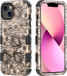 Apple iPhone 13 Pro Max, 6.7 inch, Stylish Cute Triple Layer Proof Case Purple Hibiscus - Redpepper Cases