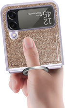 Load image into Gallery viewer, Case Ring Samsung Galaxy Z Flip 4 Luxury Glitter Shiny PU Leather Gold - Redpepper Cases