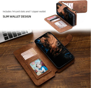 Compatible iPhone 13 Pro Max Leather Wallet Case Brown, iPhone 13 Pro Max - Redpepper Cases