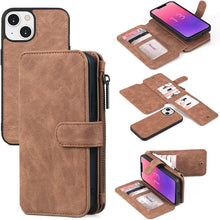 Load image into Gallery viewer, Compatible iPhone 13 Pro Max Leather Wallet Case Brown, iPhone 13 Pro Max - Redpepper Cases