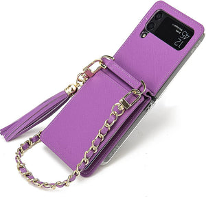 Compatible Samsung Galaxy Z Flip 4 5G Wallet Case (Purple) - Redpepper Cases