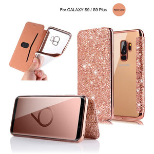 For Samsung Galaxy S10 Case Luxury Bling Glitter Flip Leather Case For Samsung Galaxy S8 S9 S10 Plus E Note 8 Wallet Card Holder - Redpepper Cases