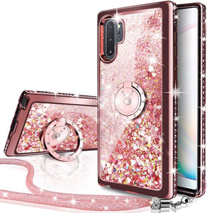 Galaxy Note 10 Plus Case Moving Liquid Holographic Glitter Case - Purple - Redpepper Cases