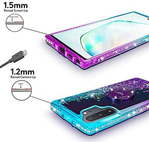 Galaxy Note 10 Plus Case Moving Liquid Holographic Glitter Case - Purple - Redpepper Cases