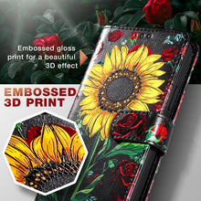 Load image into Gallery viewer, Galaxy Note 20 Ultra 5G Wallet Case Card Slots Girls - Rose Flower/Sunflower - Redpepper Cases