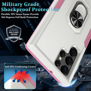 Galaxy S22 Ultra Military Grade Kickstand Ring Case - Redpepper Cases