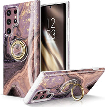 Load image into Gallery viewer, Galaxy S22 Ultra Rotatable with Ring Holder Kickstand Marble Case - Redpepper Cases