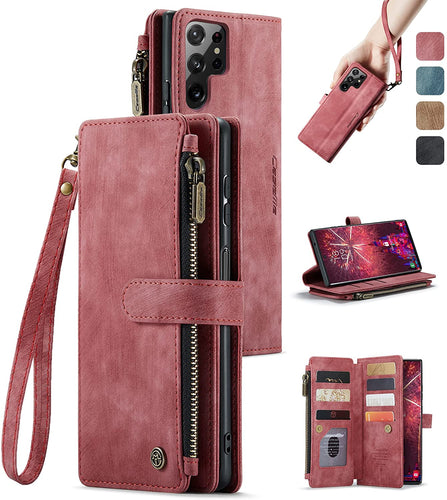 Galaxy S22 Ultra Wallet Leather Case with Card Holder Case - Redpepper Cases