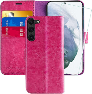 Galaxy S23 Flip Folio Leather Credit Card Holder Case - Redpepper Cases