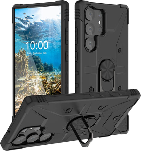 Galaxy S23 Ultra Stand Ring Holder Kickstand Heavy Duty Rugged Bumper Case - Redpepper Cases