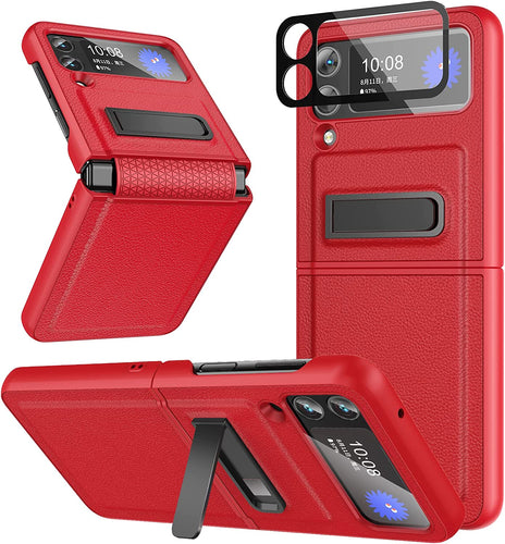 Galaxy Z Flip 4 Case Camera Lens Screen Protector Cover Case Red - Redpepper Cases