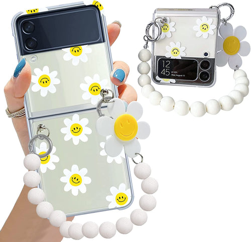 Galaxy Z Flip 4 Case Cute Pendant, Cute Smile Clear Z Flip 4 Case - Redpepper Cases