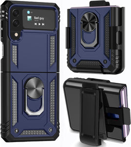 Galaxy Z Flip 4 Case with Kickstand, Samsung Z Flip 4 Case Heavy Duty Purple - Redpepper Cases