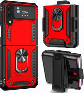 Galaxy Z Flip 4 Case with Kickstand, Samsung Z Flip 4 Case Heavy Duty Purple - Redpepper Cases