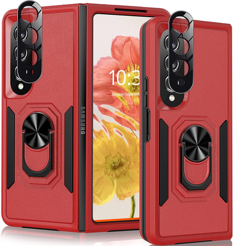 Galaxy Z Fold 4 Case 360˚Rotatable Ring Kickstand Samsung Fold 4 5G Black - Redpepper Cases