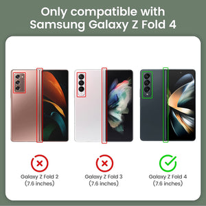 Galaxy Z Fold 4 Case, Samsung Z Fold 4 Case Screen Protector & S Pen Carbon Fiber Black - Redpepper Cases