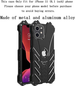 iPhone 11 Tough Bumper Shockproof Aluminum Alloy Frame Bat Style Metal Case - Redpepper Cases