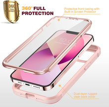 Load image into Gallery viewer, iPhone 13 Mini Case, Full Body Rugged Screen Protector Case (Crystal Pink) - Redpepper Cases