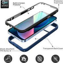 Load image into Gallery viewer, iPhone 13 Mini Case Screen Protector Full-Body Rugged Clear Case - Blue - Redpepper Cases