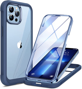 iPhone 13 Pro Clear Bumper Case Built-in Tempered Glass Screen Protector Case. - Redpepper Cases