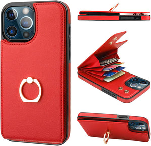 iPhone 13 Pro Max Case Wallet Card Holder, 360°Rotation 6.7 Inch Brown - Redpepper Cases