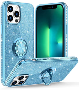 iPhone 13 Pro Max Cute Sparkle Diamond Ring Car Case - Redpepper Cases