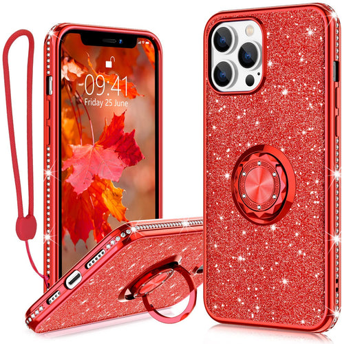 iPhone 13 Pro Max Glitter Diamond Ring Case. - Redpepper Cases