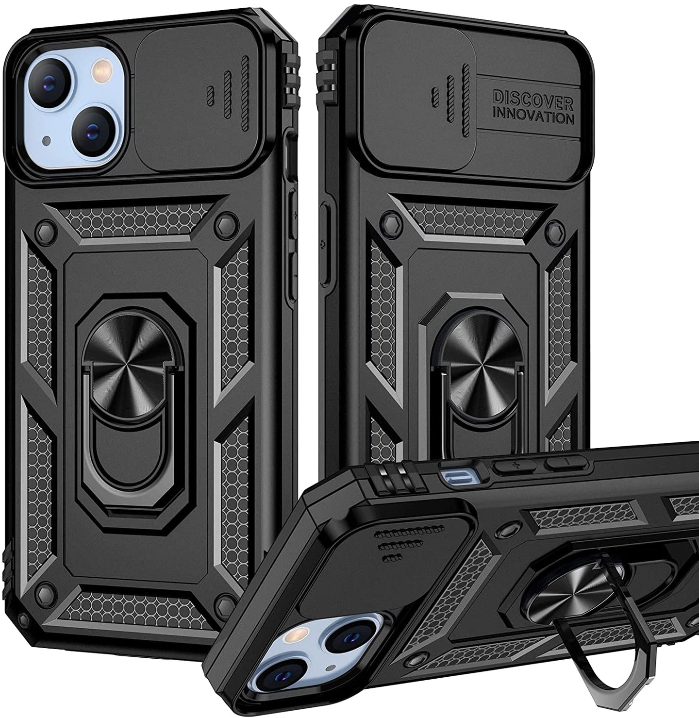 iPhone 13 Slide Camera Cover Kickstand Heavy Duty Military Case. - Redpepper Cases