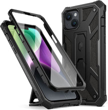 Load image into Gallery viewer, iPhone 14 Built In Screen Protector Full Body Rugged Kickstand Case - Redpepper Cases