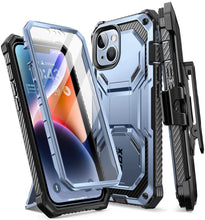 Load image into Gallery viewer, iPhone 14 Full Body Holster Bumper Built in Screen Protector &amp; Kickstand Case - Redpepper Cases