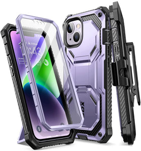 iPhone 14 Full Body Holster Bumper Built in Screen Protector & Kickstand Case - Redpepper Cases