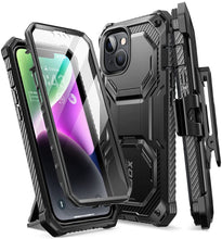 Load image into Gallery viewer, iPhone 14 Full Body Holster Bumper Built in Screen Protector &amp; Kickstand Case - Redpepper Cases