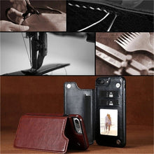 Load image into Gallery viewer, iPhone 14 Leather Retro Card Holder Flip Mini Wallet Case - Redpepper Cases