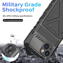 Load image into Gallery viewer, iPhone 14 Metal Kickstand Metal Frame Rugged Silicone Heavy Duty Case - Redpepper Cases