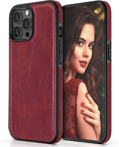 iPhone 14 Pro Leather Style Scratch Resistant Rugged Case - Redpepper Cases