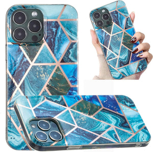 iPhone 14 Pro Marble Geometric Pattern Flexible Silicone Protective Case Woman/Girl - Redpepper Cases