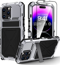 Load image into Gallery viewer, iPhone 14 Pro Metal Built in Kickstand Rugged Heavy Duty Case - Redpepper Cases