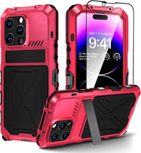 Load image into Gallery viewer, iPhone 14 Pro Metal Built in Kickstand Rugged Heavy Duty Case - Redpepper Cases