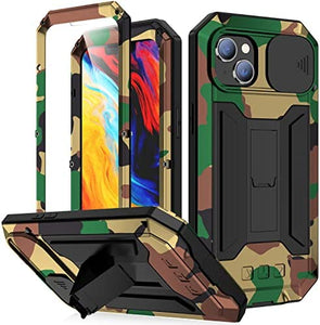 iPhone 14 Pro Metal Camera Cover Military Grade Aluminum Heavy Duty Kickstand Case - Redpepper Cases