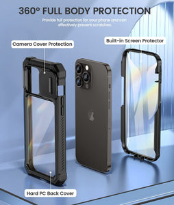 iPhone 14 Pro Slide Camera Cover & Built in Screen Protector Heavy Duty Case - Redpepper Cases