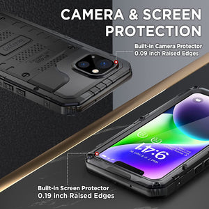 iPhone 14 Waterproof Metal Heavy Duty Full Body Built in Screen Protector Case - Redpepper Cases