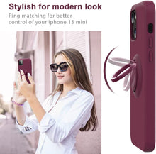 Load image into Gallery viewer, MOCCA Compatible iPhone 13 Mini Case Ring Kickstand -WineRed - Redpepper Cases