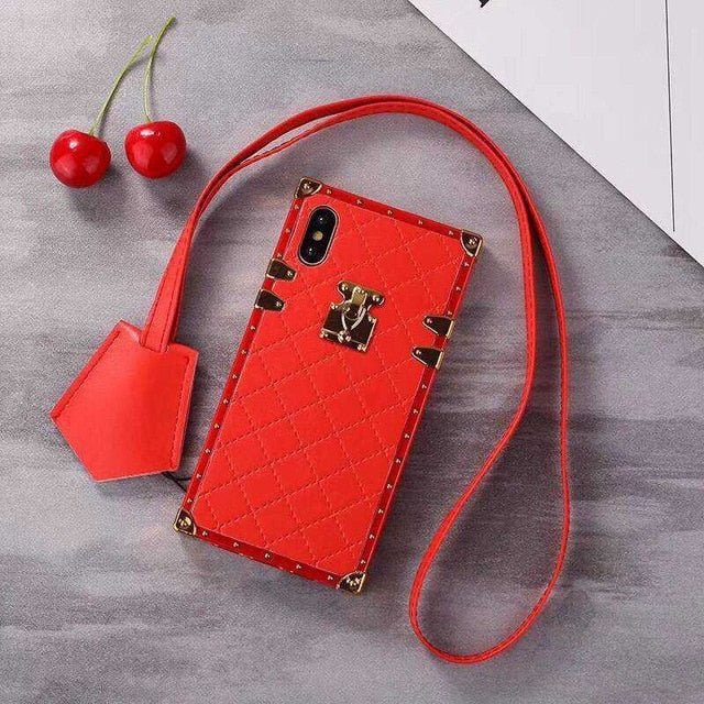 Note 9 Square Plaid Leather Strap Case - Redpepper Cases