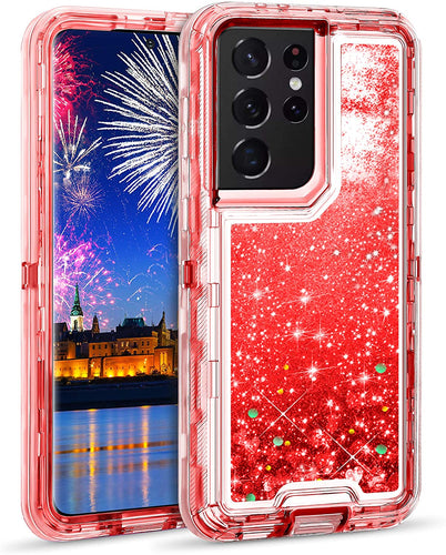 S21 Ultra Glitter Liquid Quicksand Heavy Duty Shockproof Case. - Redpepper Cases