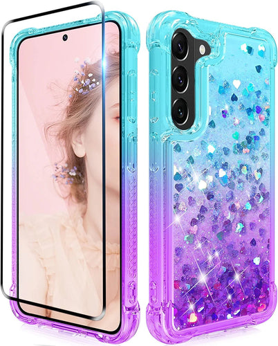 S23 Plus Women Girls Glitter Flowing Quicksand Case - Redpepper Cases