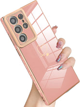 Load image into Gallery viewer, Samsung Galaxy S21 Ultra Case Plating Body Protective Black Cover -Pink - Redpepper Cases