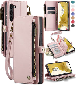 Samsung Galaxy S23 Wallet Card Holder Leather Magnetic Flip Strap Wallet Case - Redpepper Cases