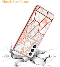 Load image into Gallery viewer, Samsung S21 Plus Rose Gold Marble Slim Fit Shockproof Hybrid Hard PC Soft TPU Bumper Case - Redpepper Cases